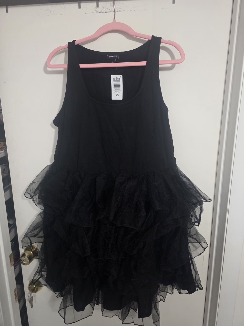 Torrid Size 2 Black Ruffle Tulle Tank Dress